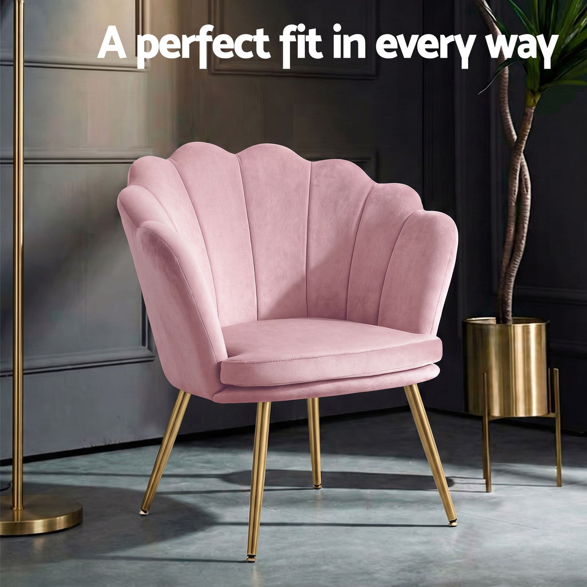 Armchair Lounge Chair Accent Armchairs Retro Single Sofa Velvet Pink
