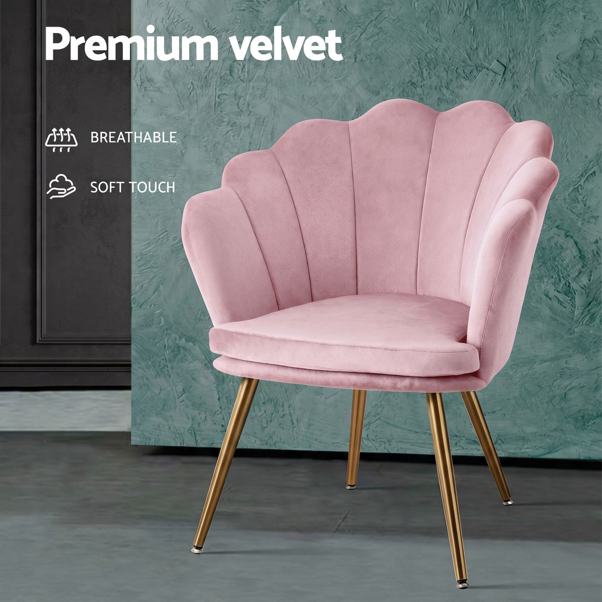 Armchair Lounge Chair Accent Armchairs Retro Single Sofa Velvet Pink