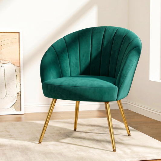 Lounge Accent Armchair Velvet Sofa Green Couch