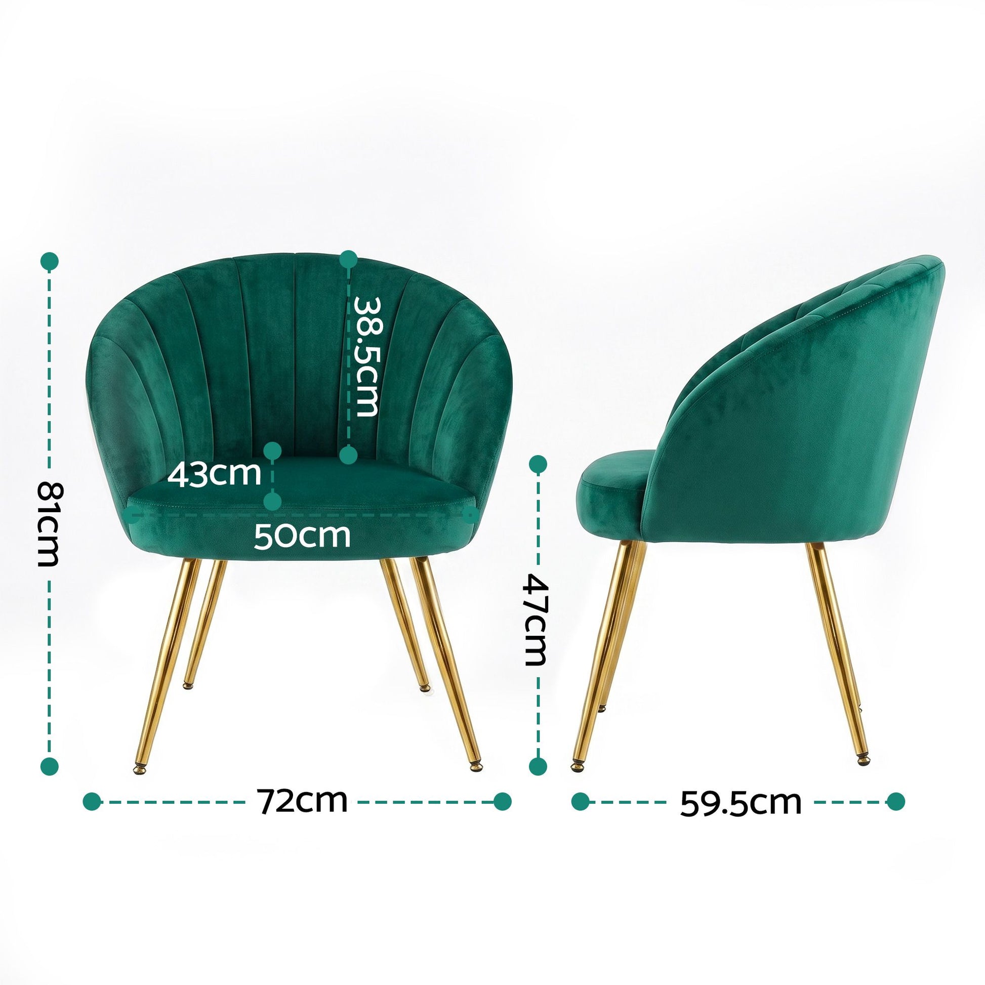 Armchair Velvet Sofa Green Couch Lounge Accent
