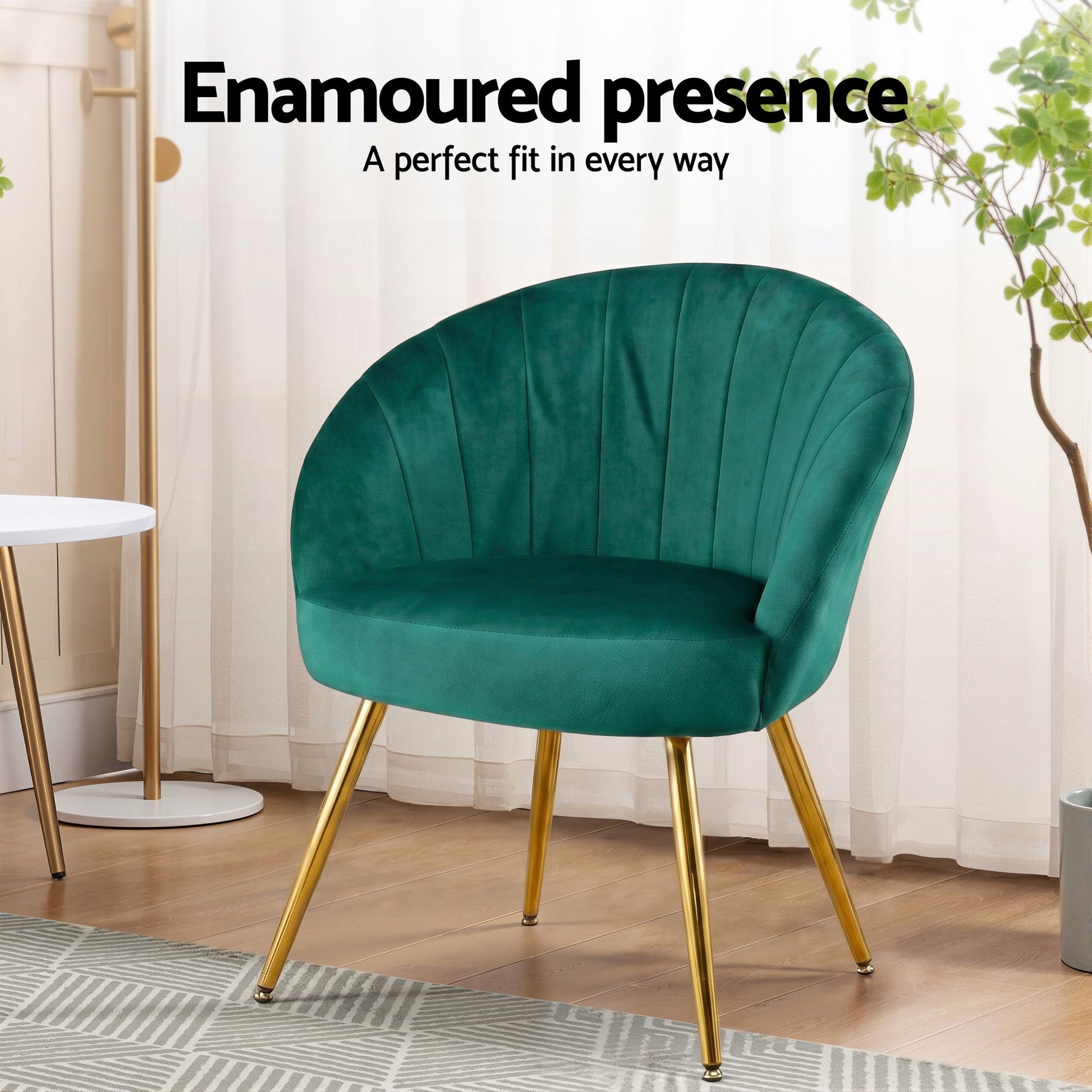 Green Lounge Accent Armchair Velvet Sofa Couch
