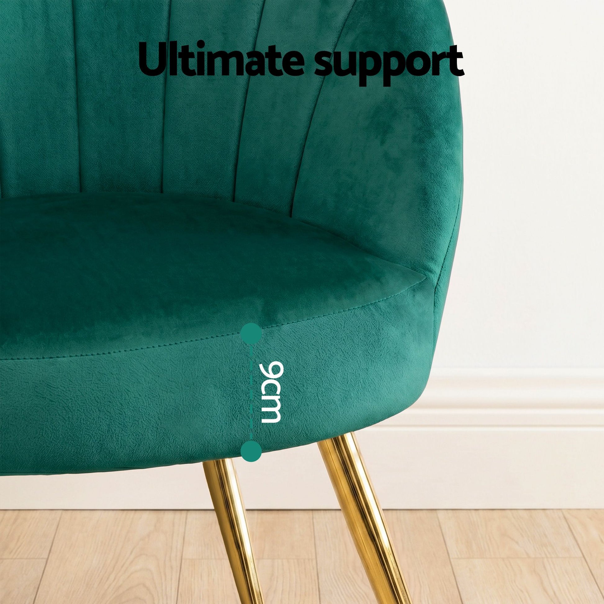 Armchair Velvet Sofa Green Couch Arm Lounge Accent