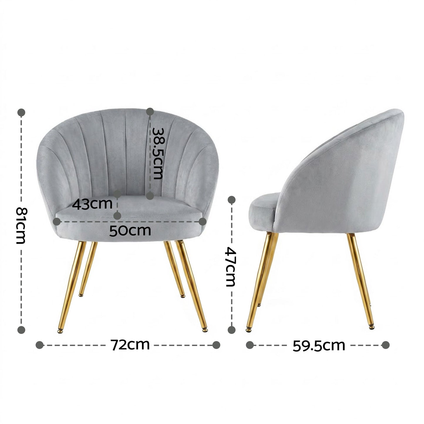 Chair Accent Chairs Grey Velvet Sofa Couch Armchair Lounge