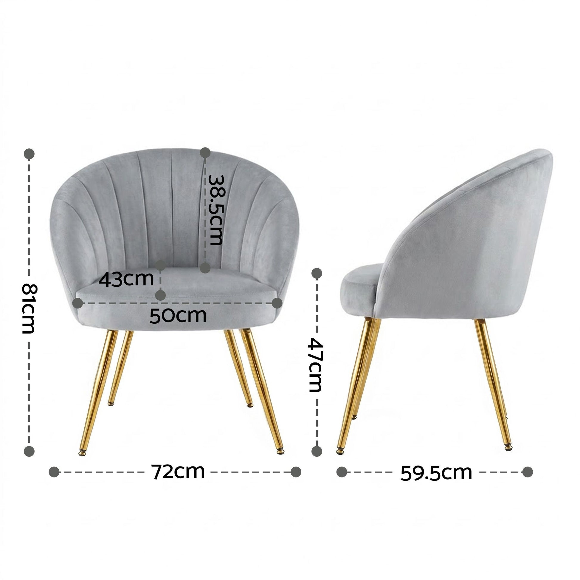 Chair Accent Chairs Grey Velvet Sofa Couch Armchair Lounge