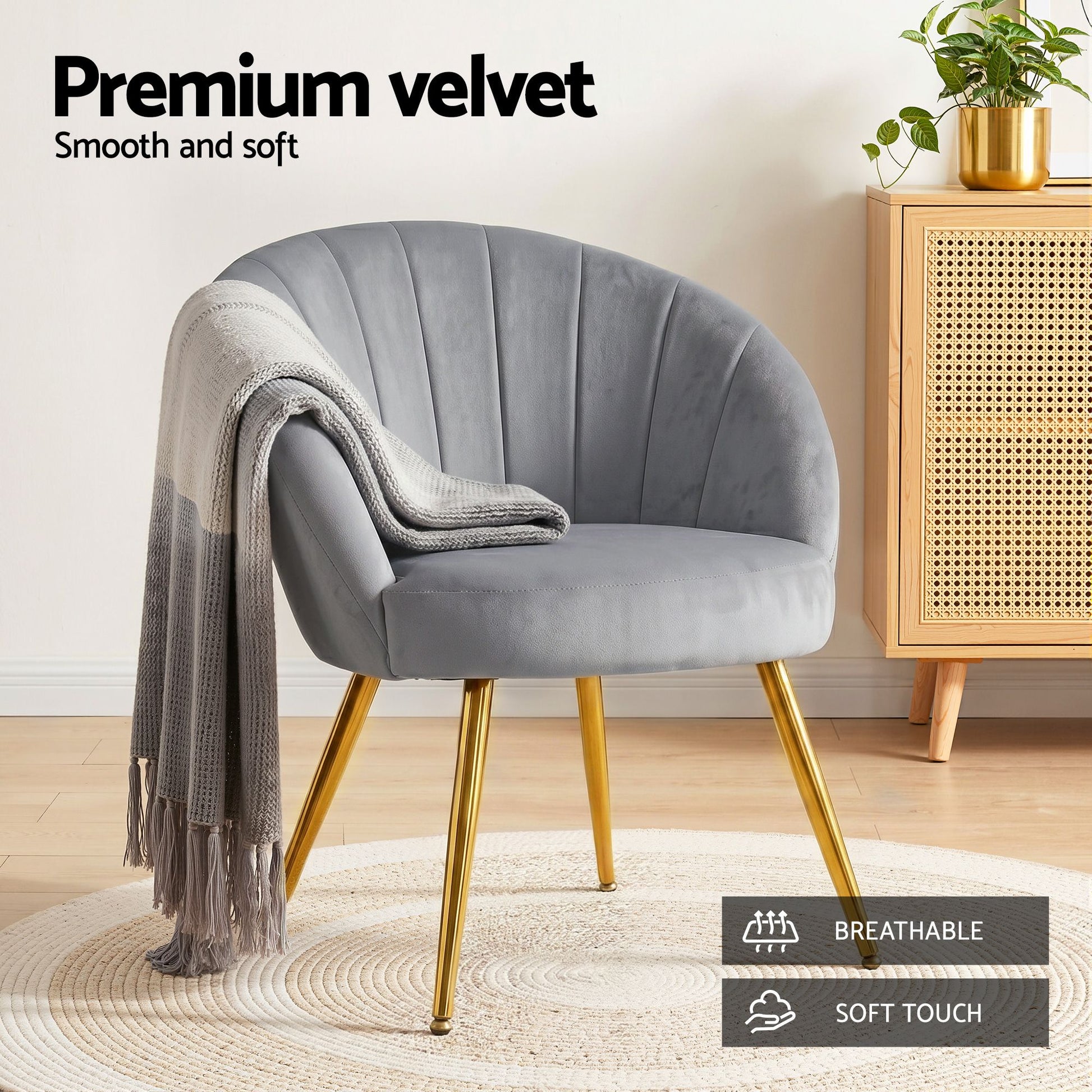 Chair Armchairs Accent Chairs Grey Velvet Sofa Armchair Lounge