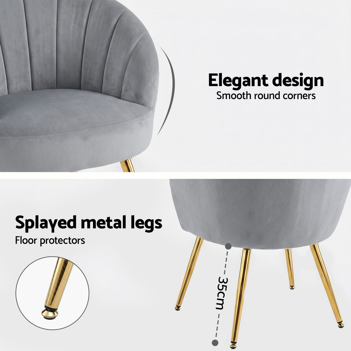 Armchair Lounge Chair Accent Chairs Grey Velvet Sofa Couch
