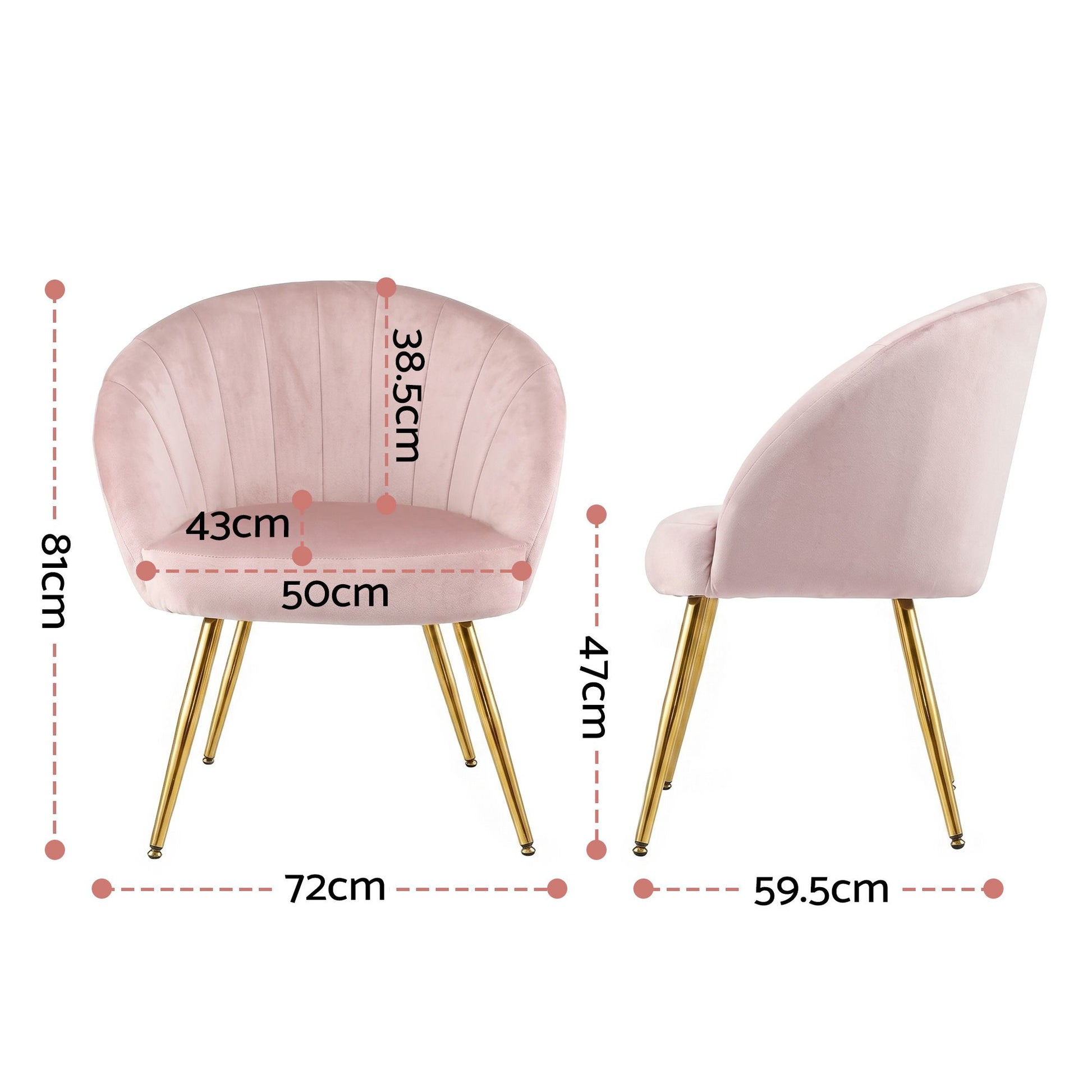 Chair Accent Chairs Pink Velvet Sofa Couch Armchair Lounge
