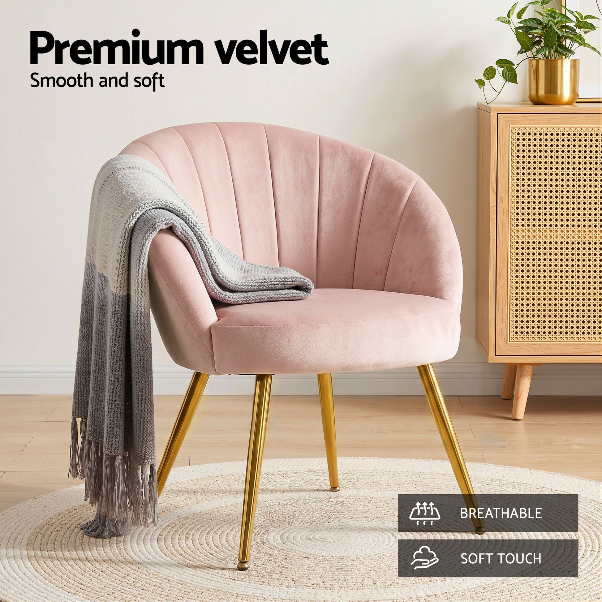 Lounge Chair Accent Chairs Pink Velvet Sofa Couch Arm Armchair