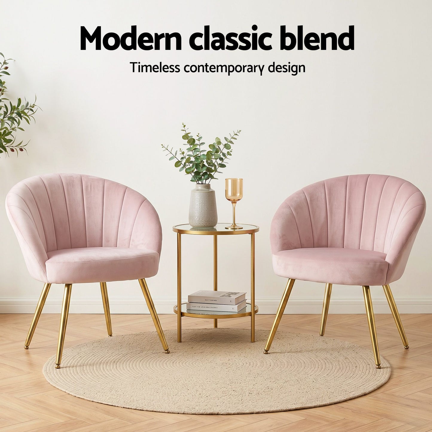 Accent Chairs Pink Velvet Sofa Couch Arm Armchair Lounge Chair