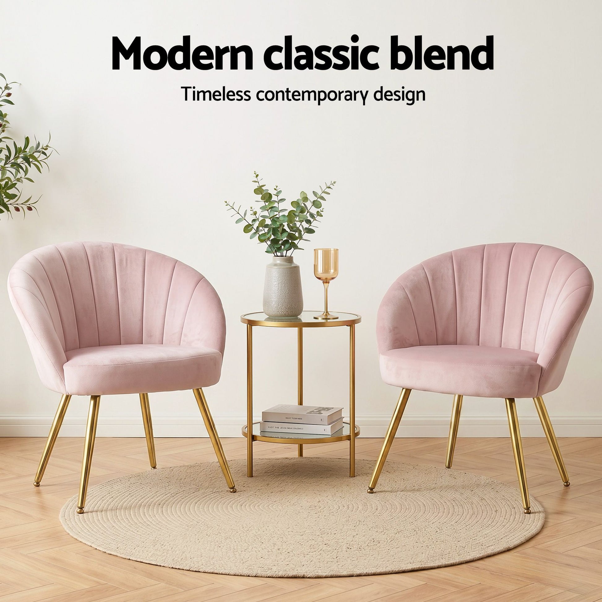 Accent Chairs Pink Velvet Sofa Couch Arm Armchair Lounge Chair
