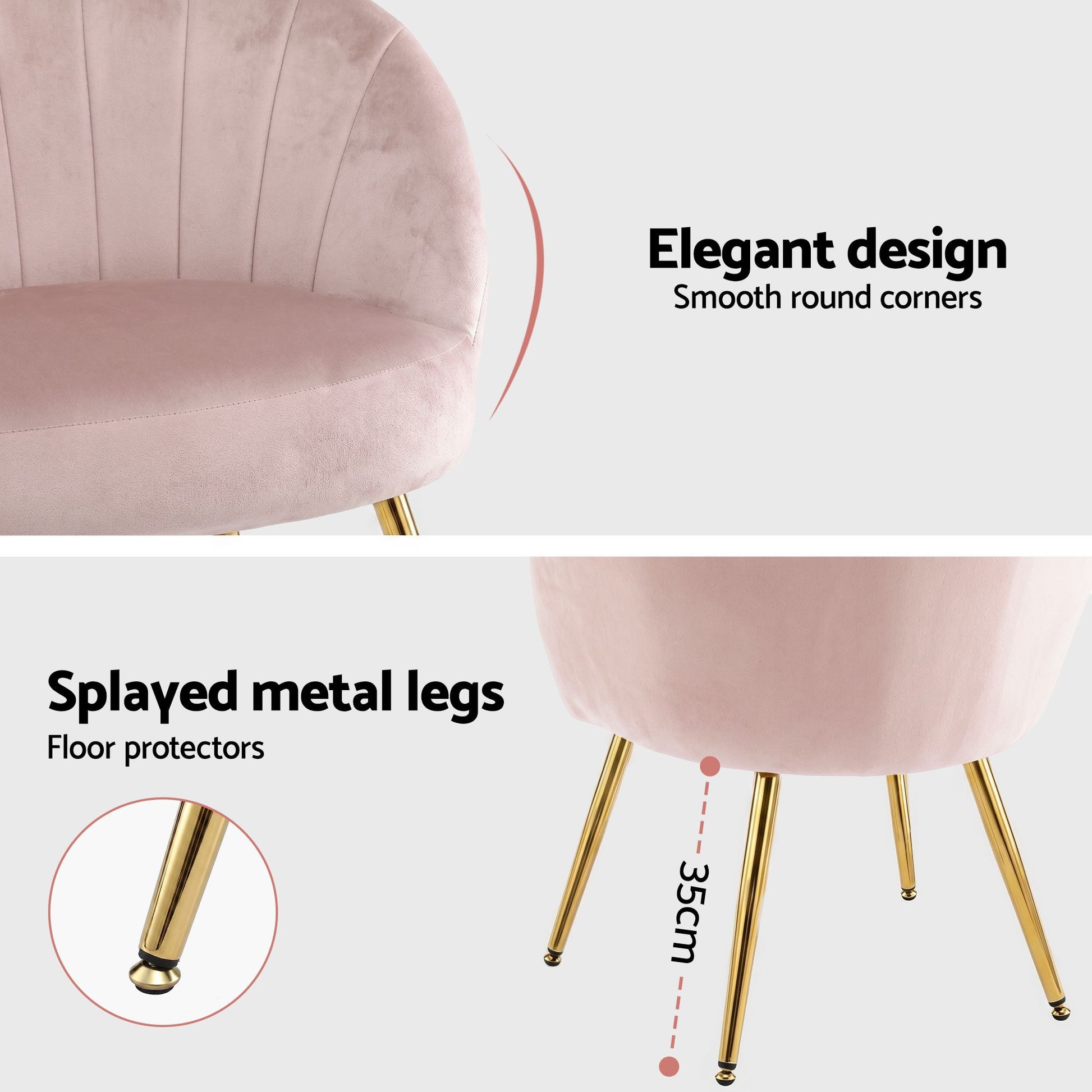 Chairs Pink Velvet Sofa Couch Arm Armchair Lounge Chair Accent
