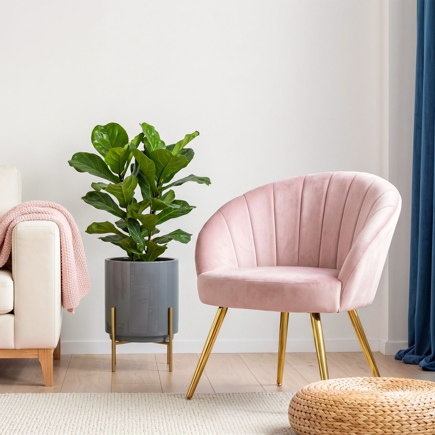 Pink Velvet Sofa Couch Arm Armchair Lounge Chair Accent Chairs