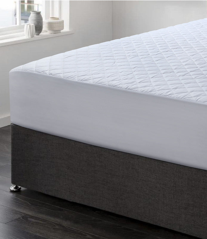 Quilted Fully Fitted Waterproof Mattress Protector 100% Cotton 50cm Deep - Double Size