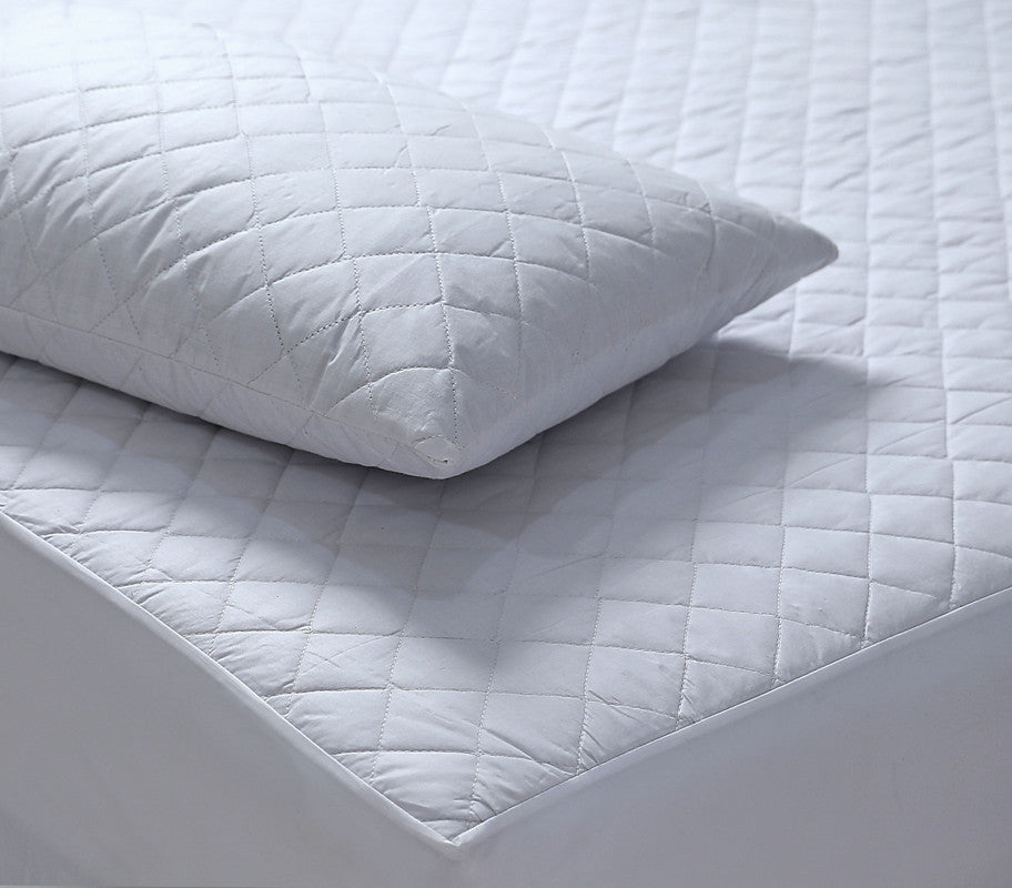 Quilted Fully Fitted Waterproof Mattress Protector 100% Cotton 50cm Deep - Double Size