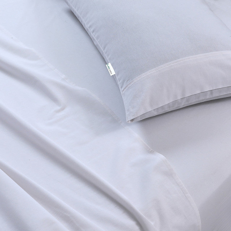 100% Egyptian Cotton Vintage Washed 500TC White Queen Bed Sheets Set