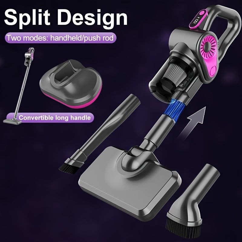 4-In-1 Handheld Vacuum Cleaner Anti-Mite Device Powerful Suction UV Mite - Black - Size 01