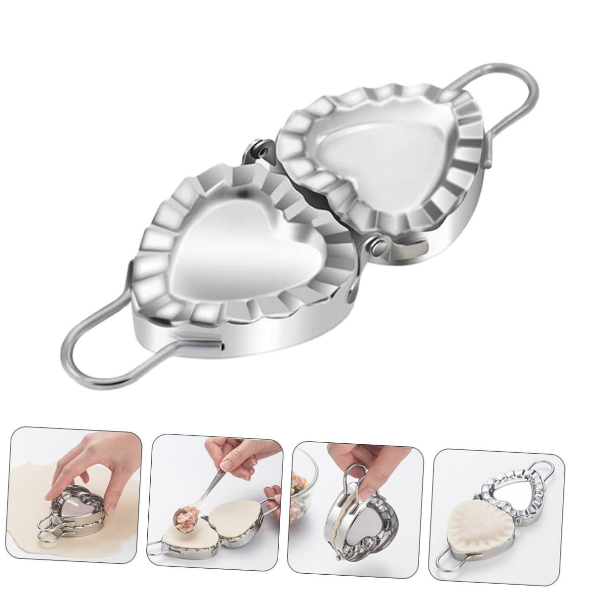 Dumpling Mold Dumpling Press Cutter Pastry Press Manual Pasta Machine Heart Dumpling Mould Pasta Stamp Rollers Dumplings