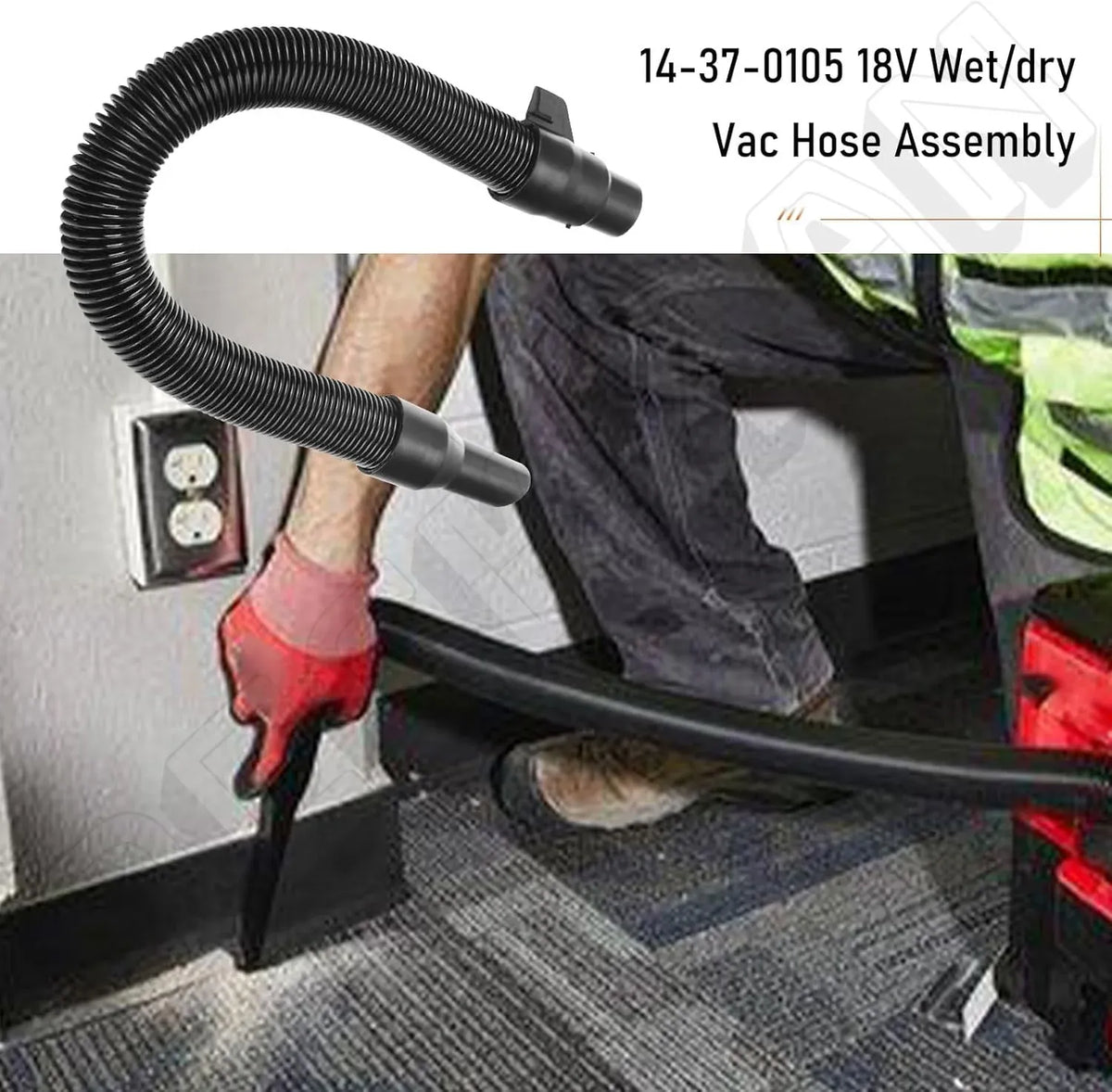Vacuum Hose Assembly Replacement with Internal Storage Compatible with 18V 28V Wet Dry Vacuums 14 37 0105 Black