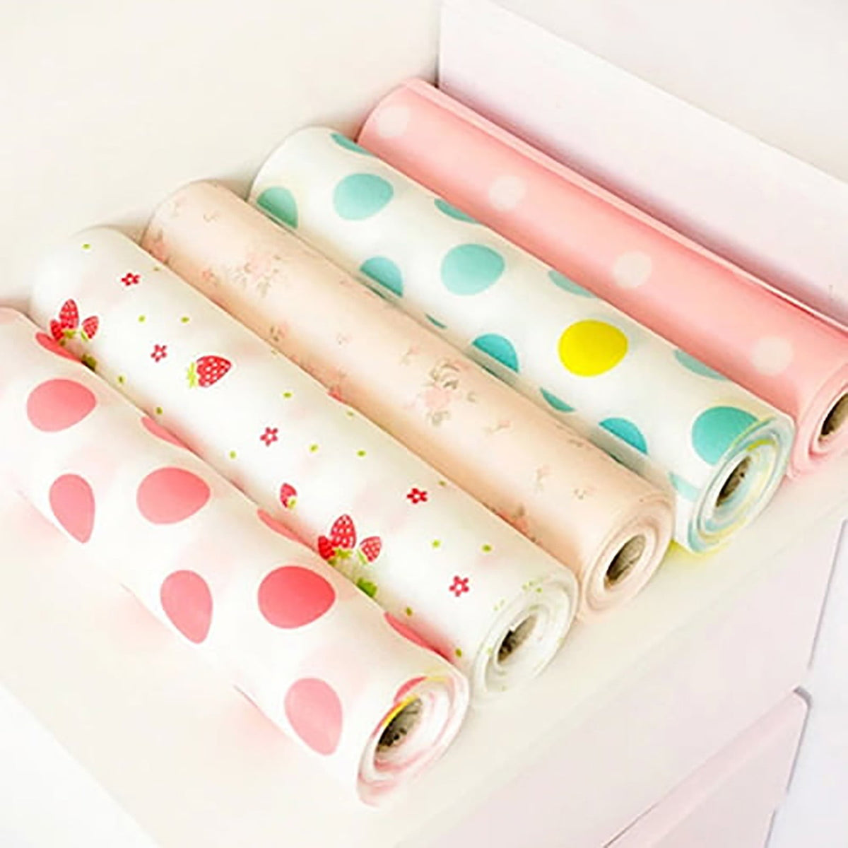 1 Roll Floral Shelf Liner Removable Anti-Slip Drawer Paper for Kitchen Cabinet Dresser, 30x300cm