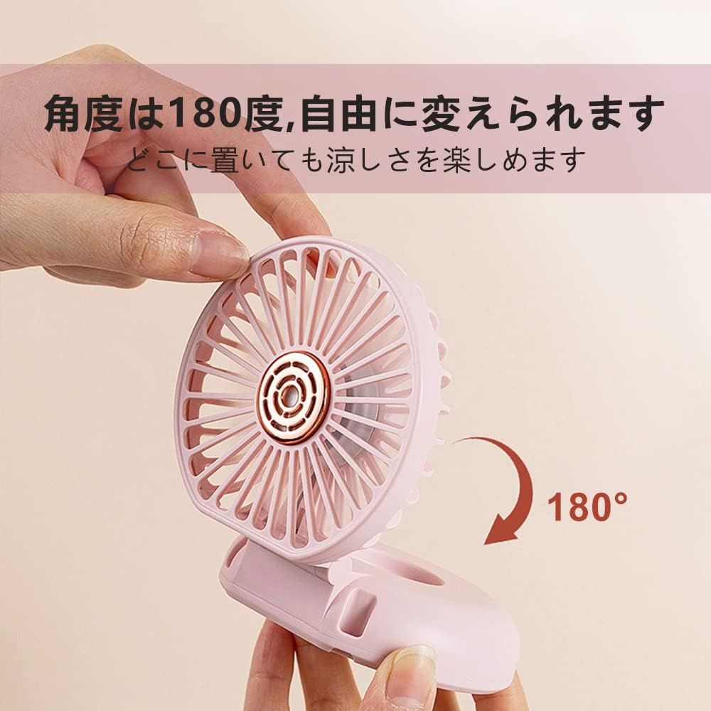 Handheld Fan, Portable Neck Fan, Folding fan,Attachment function 3 Speed Fan USB Rechargeable Fan Cute Design (Deep blue)