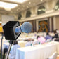 Microphone Flag Station - 2 pcs Portable ABS Injection Molding Square Cube Shaped Interview Mic Microphone Logo Flag Station,Black
