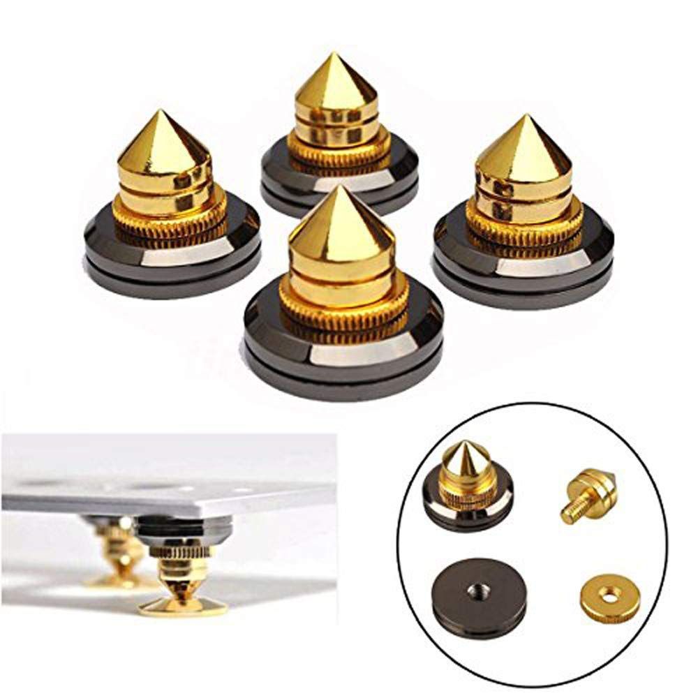 Stainless Steel Speaker Golden Stand Adjustable Turntable Feet Cone Base Pads Shockproof Mat Turntable Isolation 4pcs