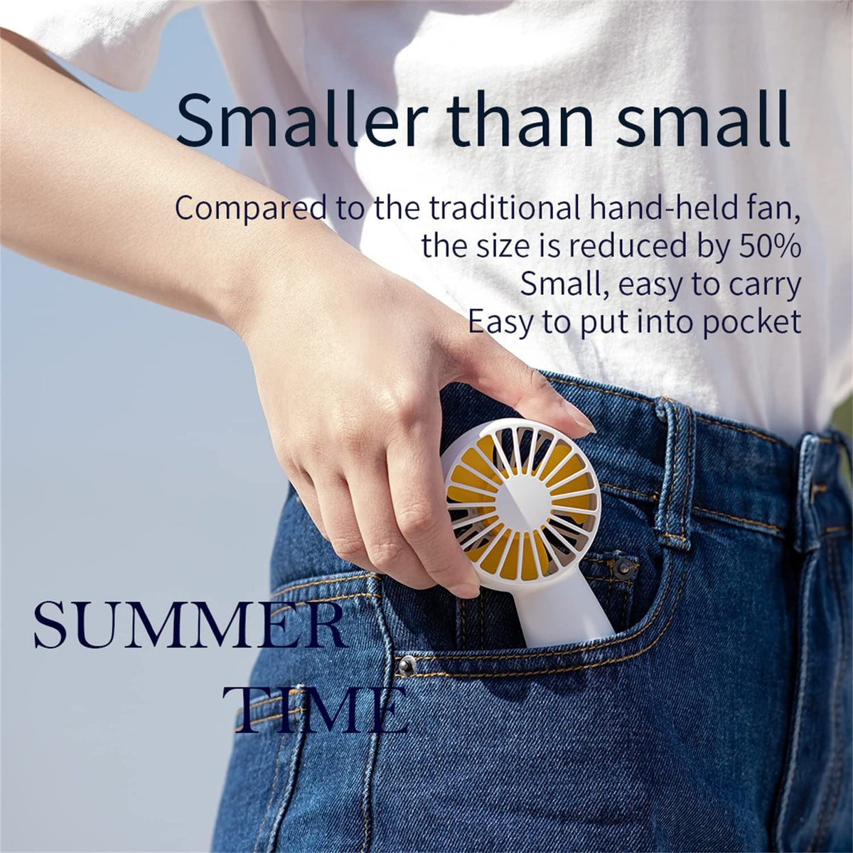 Mini Portable Fan, Handheld Personal Small Fan USB Rechargeable, 3-speed Powerful small fan, Lightweight Fan for Office