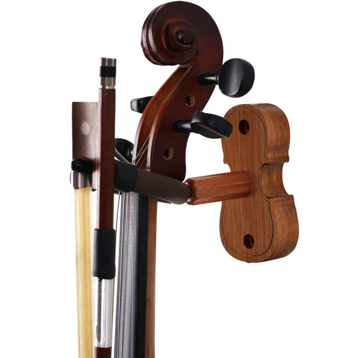 Violin Wall Mount Violin Hanger with Bow Hook Home & Studio Rosewood Violin/Viola Stand Special design