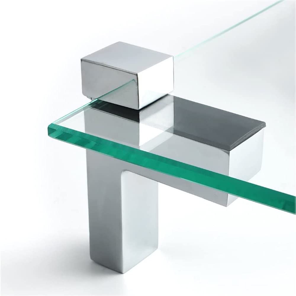 2 Pcs Adjustable Wood/Glass Floating Shelf Brackets Wall Mount, Solid Metal 90 Degree Right Angle Adjustable Wood Glass Shelf