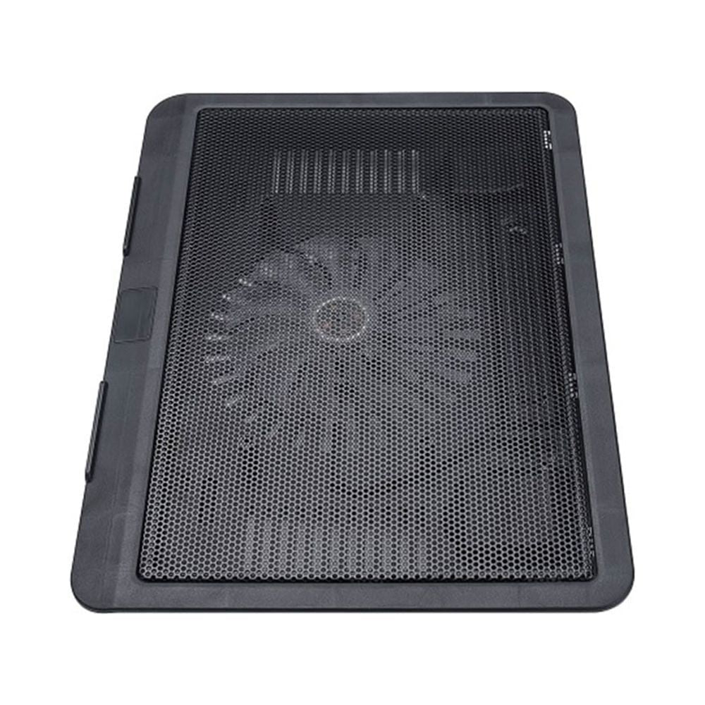 Laptop Fan Cooling Pad with Big Fans, Portable Laptop Cooling Fan with 2 in 1 USB Port, Blue LED Light, Adjustable Stand
