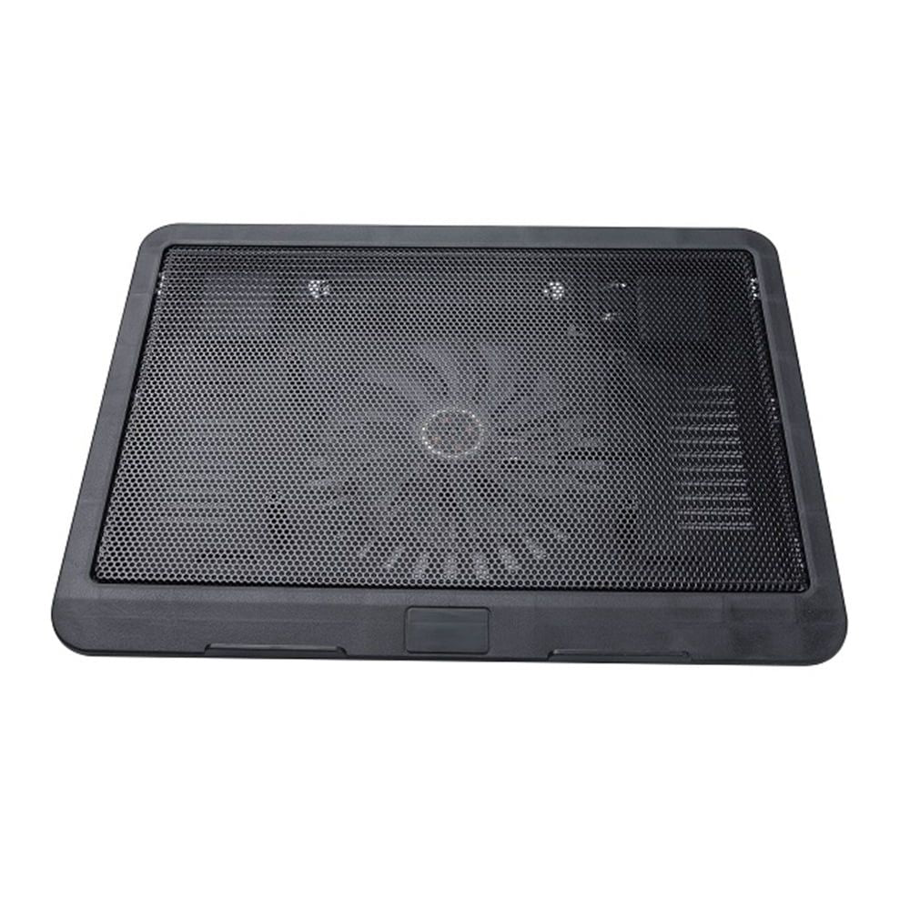 Laptop Fan Cooling Pad with Big Fans, Portable Laptop Cooling Fan with 2 in 1 USB Port, Blue LED Light, Adjustable Stand