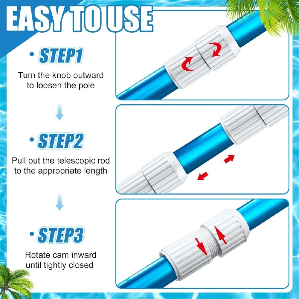 4 Pcs Pool Telescopic Pole White External Cam Pool Pole Parts Telescopic Extension Pole Cam Lock Replacement