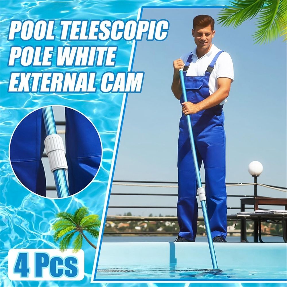 4 Pcs Pool Telescopic Pole White External Cam Pool Pole Parts Telescopic Extension Pole Cam Lock Replacement
