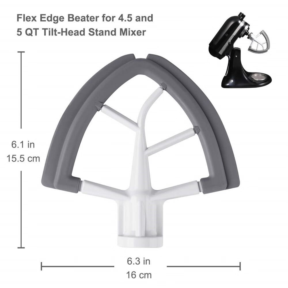 Tilt-Head Stand Mixer,4.5-5 Quart Flat Beater Paddle with Flexible Silicone Edges Bowl Scraper,White