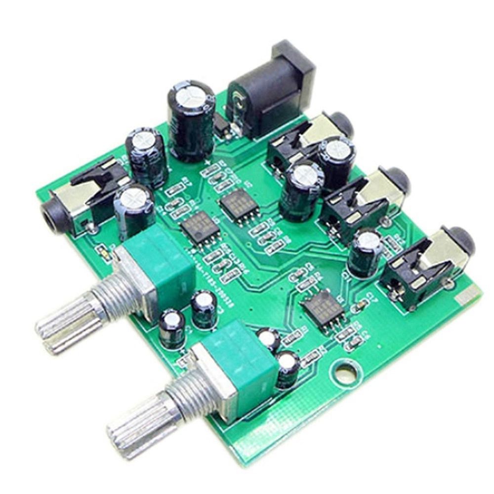 WM25 AU-202 2 Input 2 Output Stereo Mixer Audio Distributor for Headphone External Power AMP
