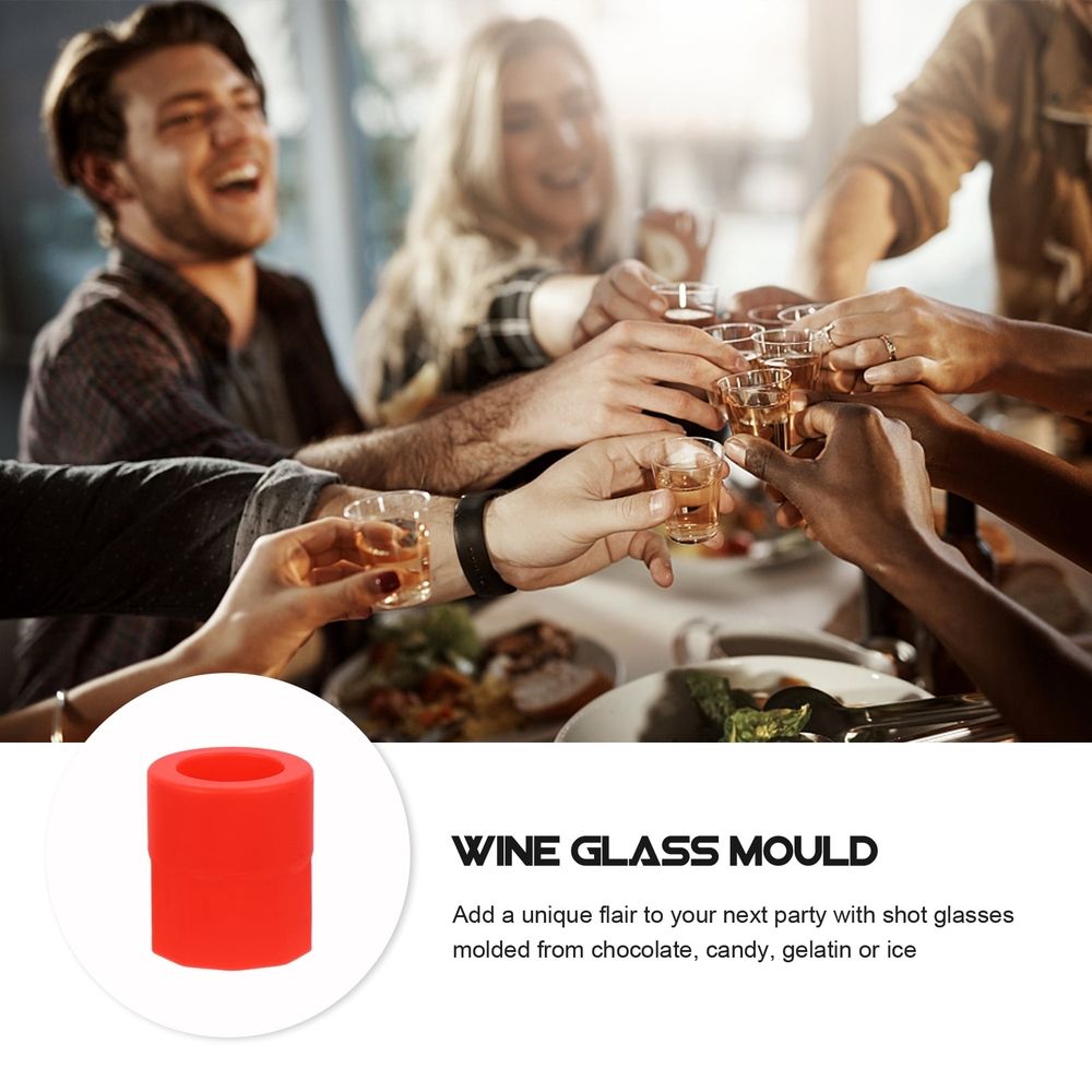 Red Silicone Shot Glass and Bottle Molds for Creative Bar Supplies 1Set