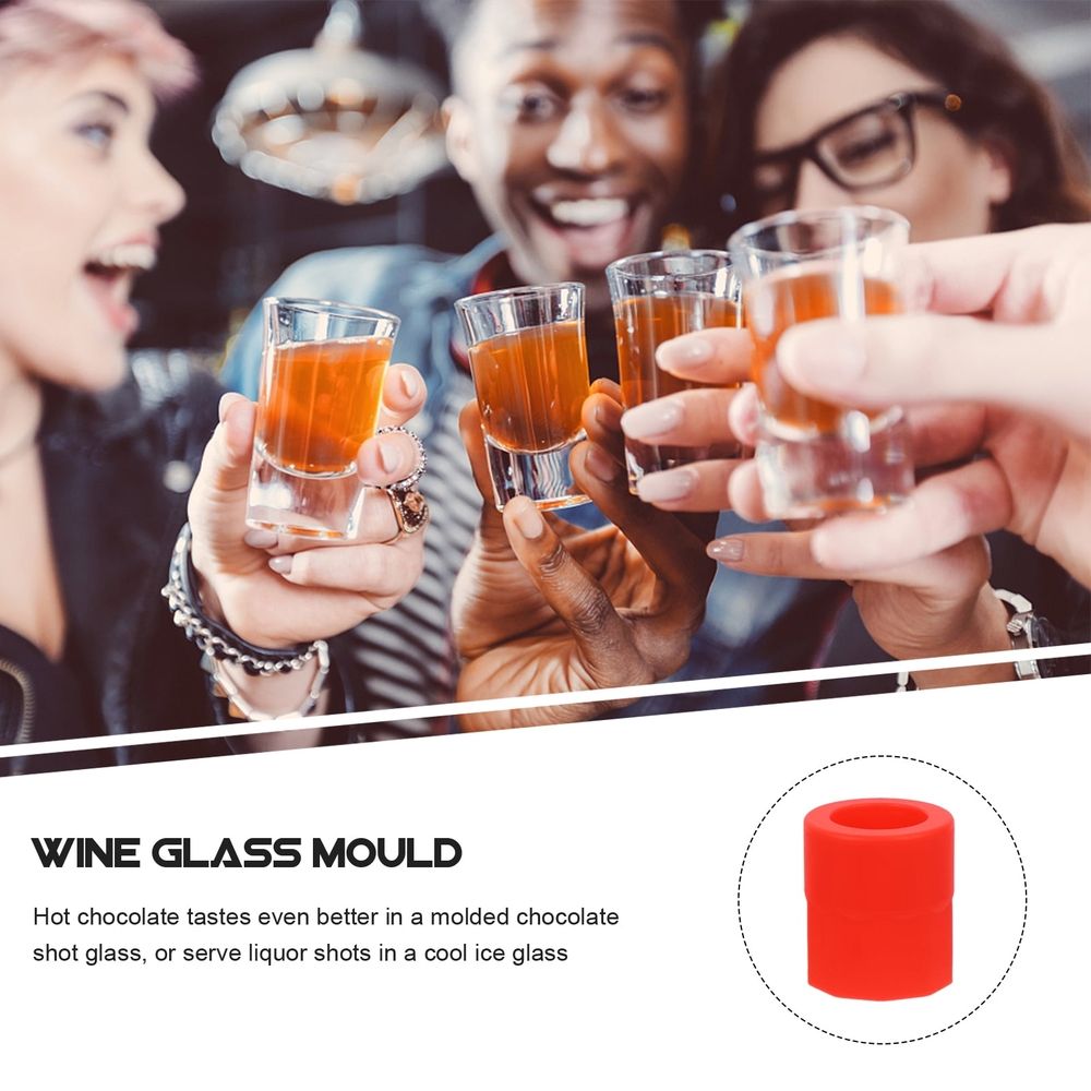 Red Silicone Shot Glass and Bottle Molds for Creative Bar Supplies 1Set