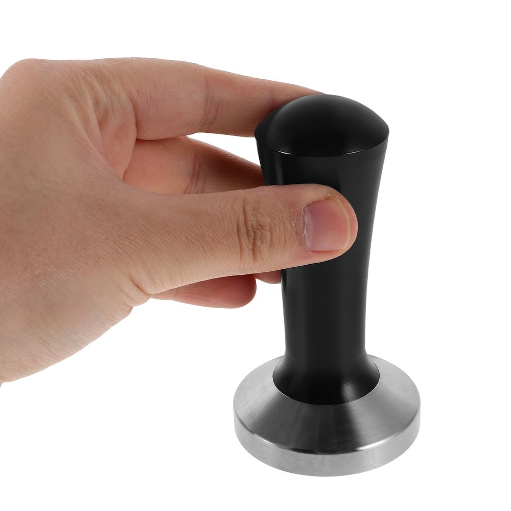 Manual Stainless Steel Coffee Tamper with Flat Base Comfortable Grip for Home Espresso Brewing