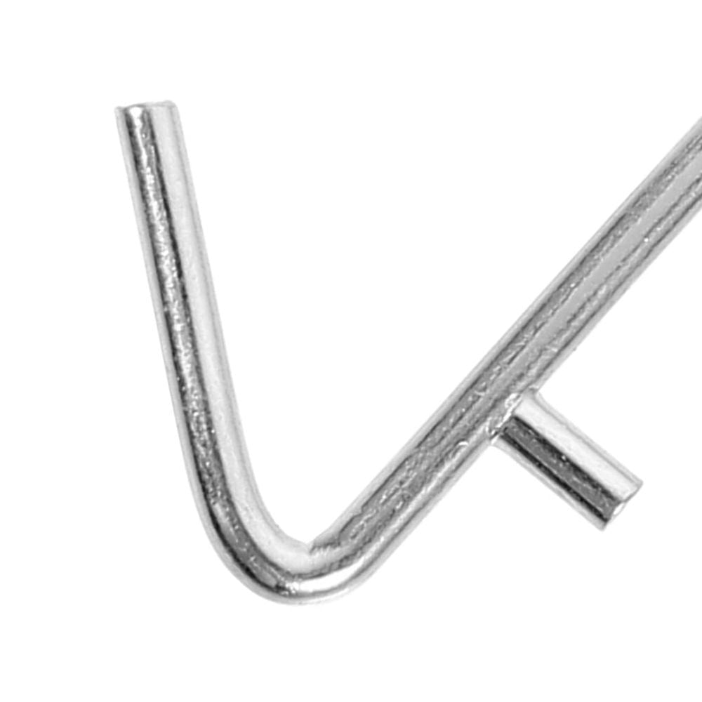 10Pcs Easy Install V Shape Pegboard Hooks Plated Silver Metal for Tool Hanging