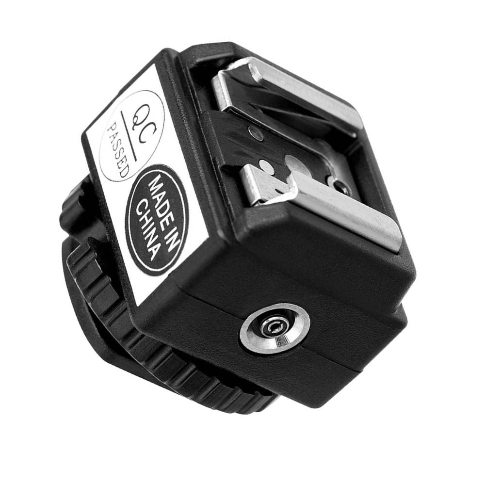 Hot Shoe Flash Adapter Flash Camera Flash Light Mount Hot Shoe Adapter Extension Flash Bracket with PC Sync Port Shoe Adapte for DSLR Mirrorless Cameras IM20 Durable Metal Construction