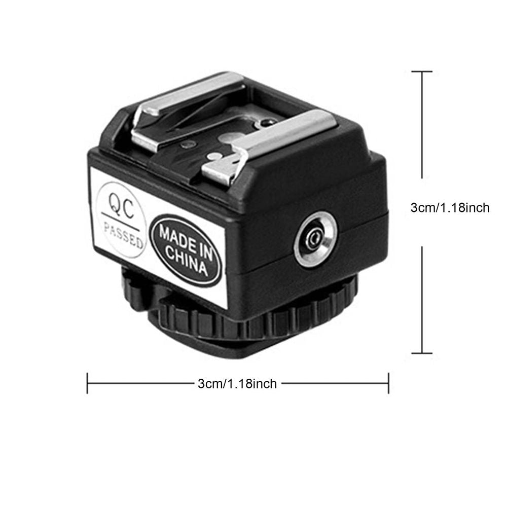Hot Shoe Flash Adapter Flash Camera Flash Light Mount Hot Shoe Adapter Extension Flash Bracket with PC Sync Port Shoe Adapte for DSLR Mirrorless Cameras IM20 Durable Metal Construction