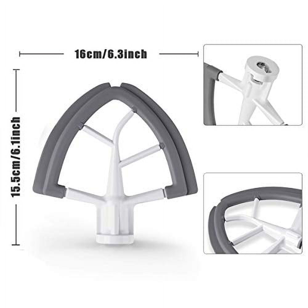 Kitchen Aid Mixer Accessory,Kitchen Aid Attachments For Mixer,Fits Tilt-Head Stand Mixer Bowls For 4.5-5 Quart Bowls,Beater With Silicone Edges,Gray