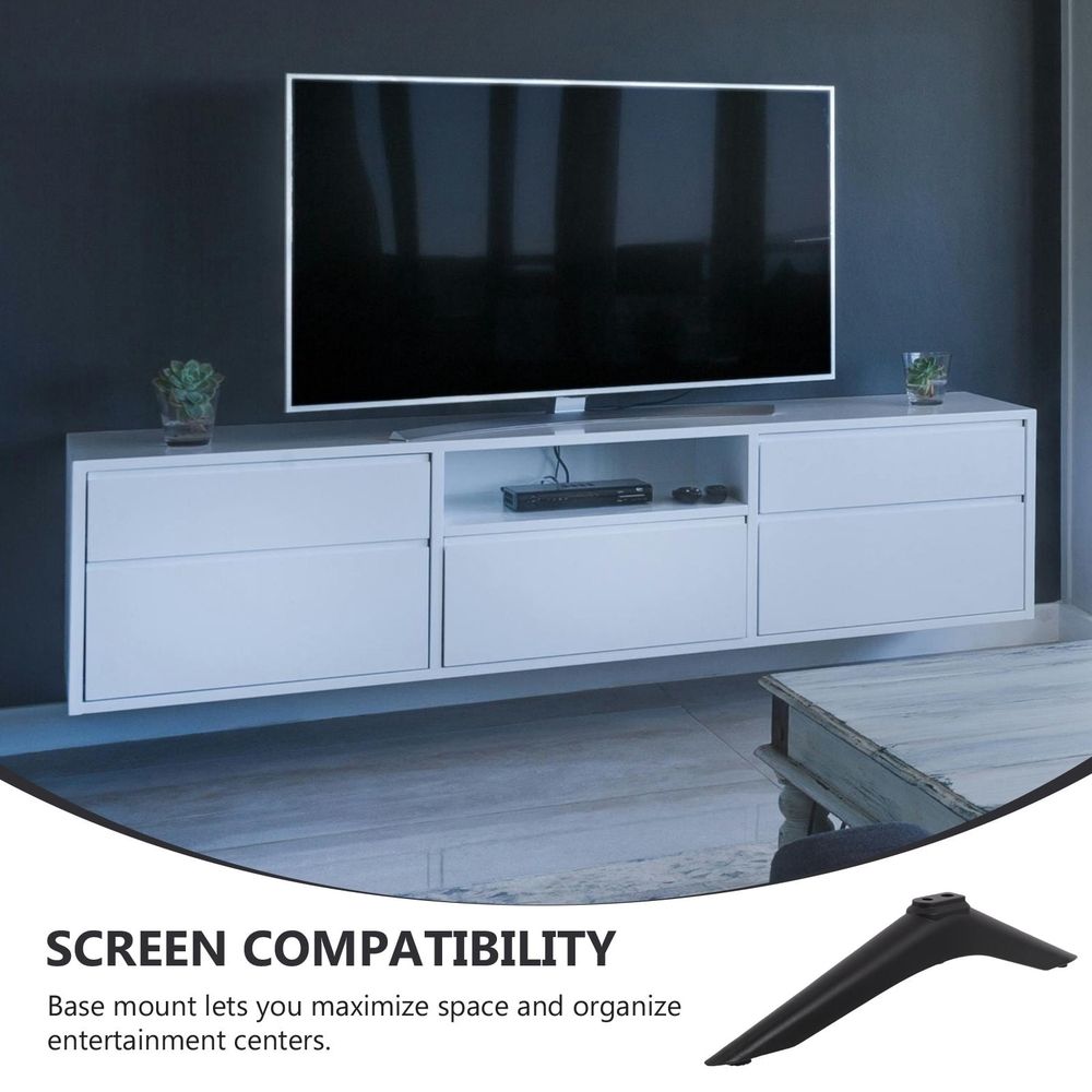1Pair Black TV Replacement Legs Stand Base for Smart TV with Scratch Protection