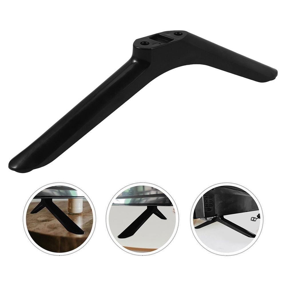 2 Pairs Universal Black TV Riser Stands with Easy Setup and Support for Enhanced Viewing