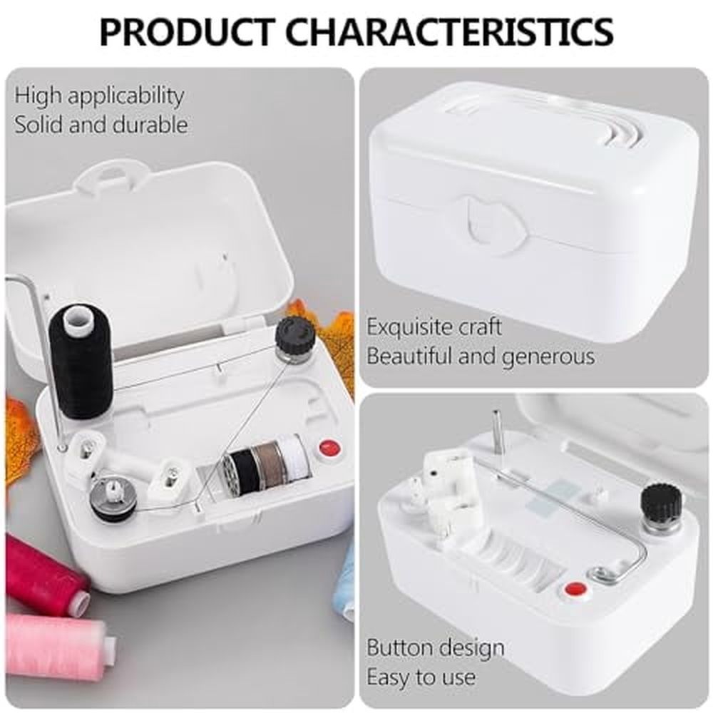 Electric Bobbin Winder,Portable Automatic Bobbin Winder with Handle,USB/Battery Powered Bobbin Winder Machine,Household Electrical Winding Machine for Domestic and Industrial Sewing Crafts Project