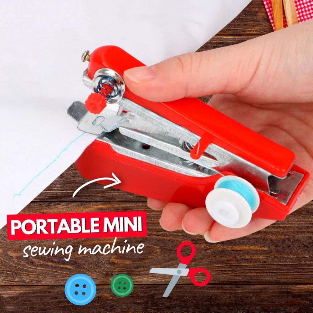Manual Sewing Machine Portable Mini Sewing Machine Manual Sewing Tool,Cordless Stitch Tool for Beginners,Adults,Mending Repair Kit for Clothes,Fabric,Curtains,DIY Crafts,Travel,Home Use