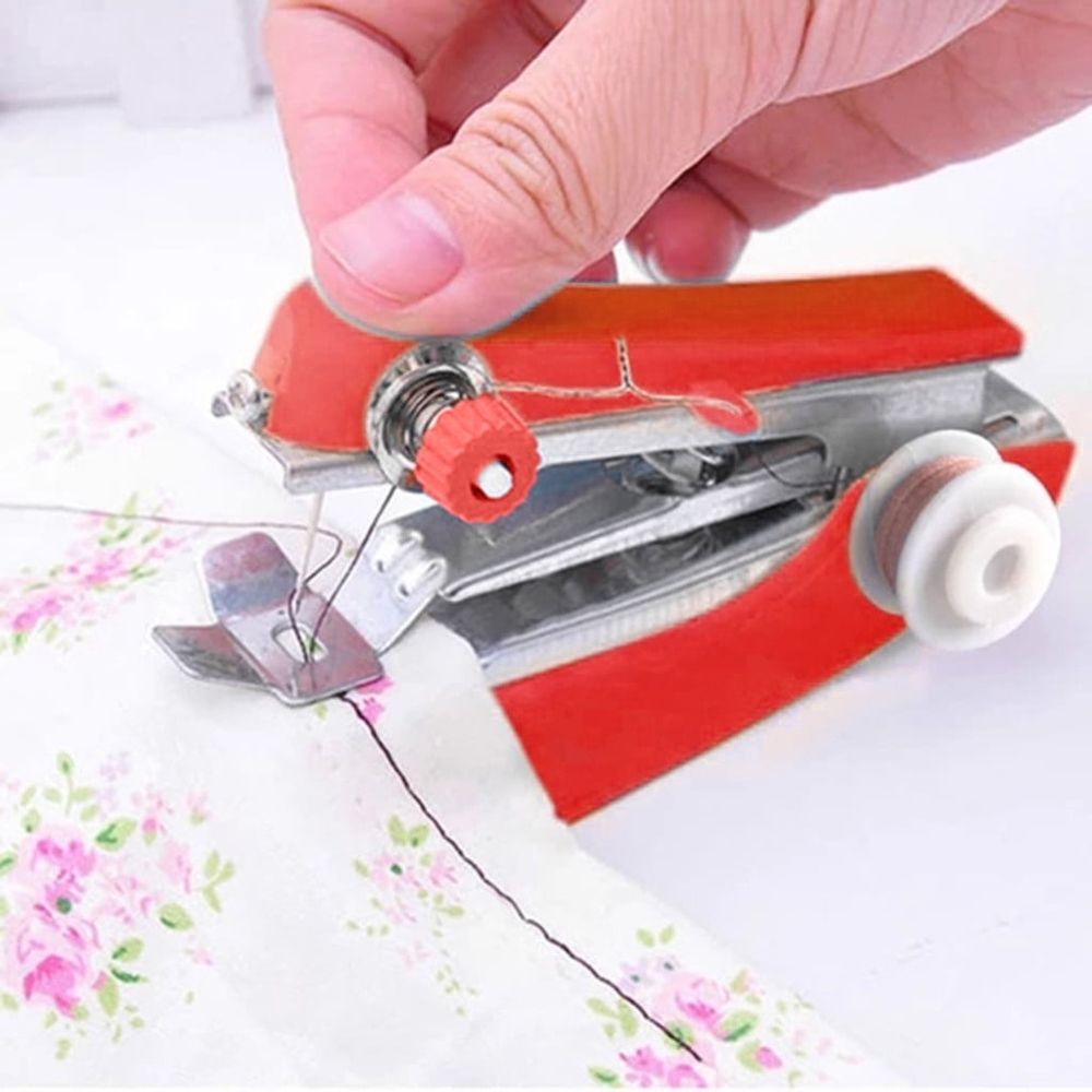 Manual Sewing Machine Portable Mini Sewing Machine Manual Sewing Tool,Cordless Stitch Tool for Beginners,Adults,Mending Repair Kit for Clothes,Fabric,Curtains,DIY Crafts,Travel,Home Use