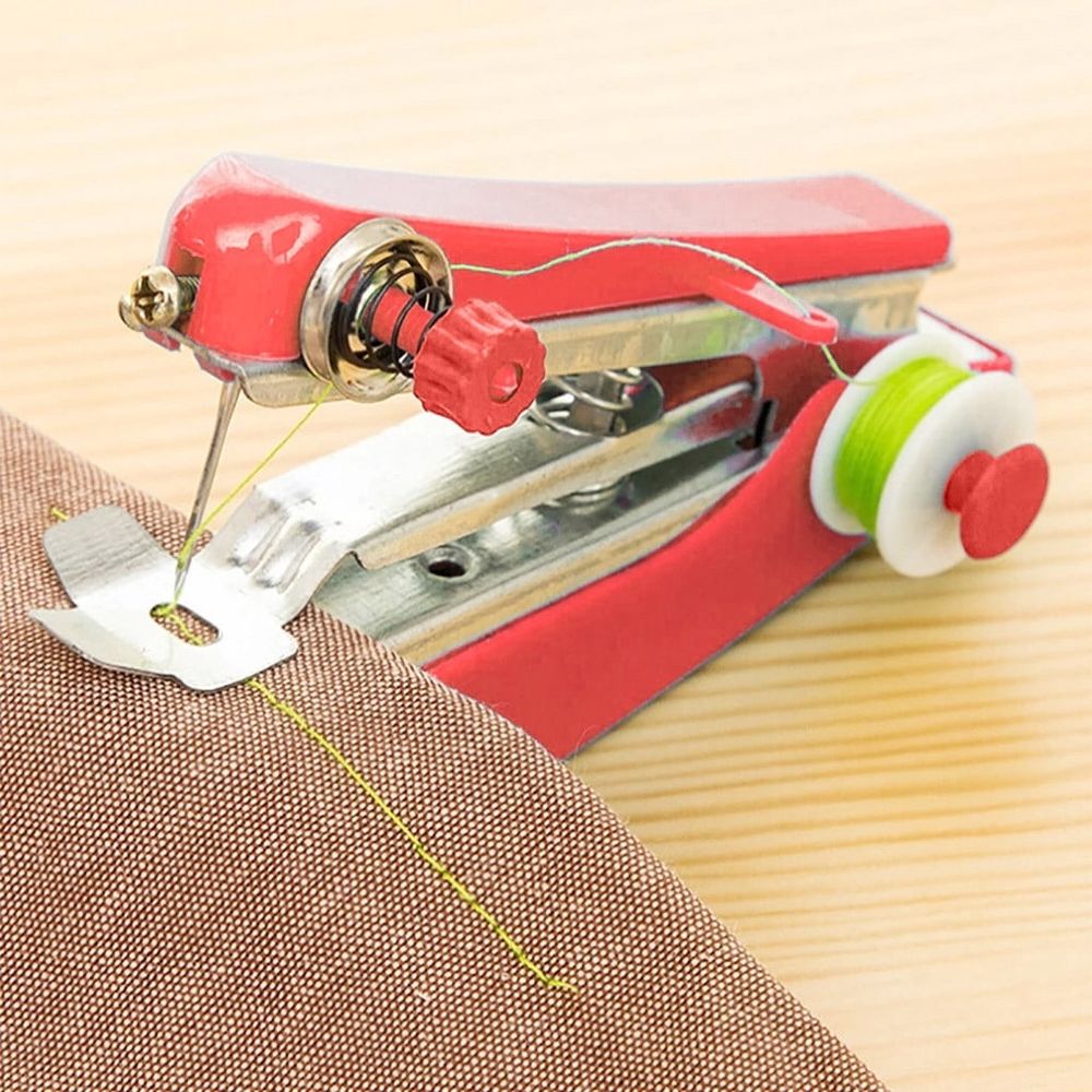 Manual Sewing Machine Portable Mini Sewing Machine Manual Sewing Tool,Cordless Stitch Tool for Beginners,Adults,Mending Repair Kit for Clothes,Fabric,Curtains,DIY Crafts,Travel,Home Use