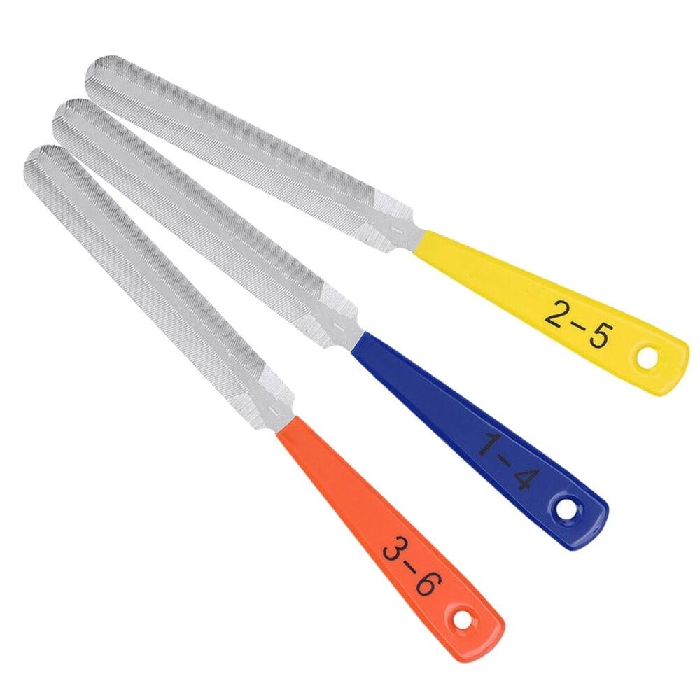 3PCS Nut Saddle Luthier Tool Professional Plastic Handle Slot File Nut Filing Repair Tools for Guitar Bass