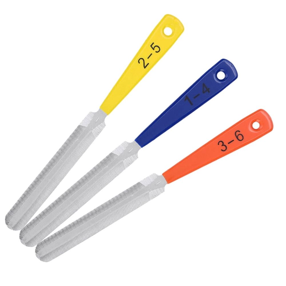 3PCS Nut Saddle Luthier Tool Professional Plastic Handle Slot File Nut Filing Repair Tools for Guitar Bass